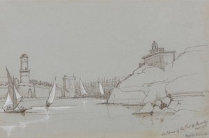 Entrance to the Port of Marseilles by Edward Lear